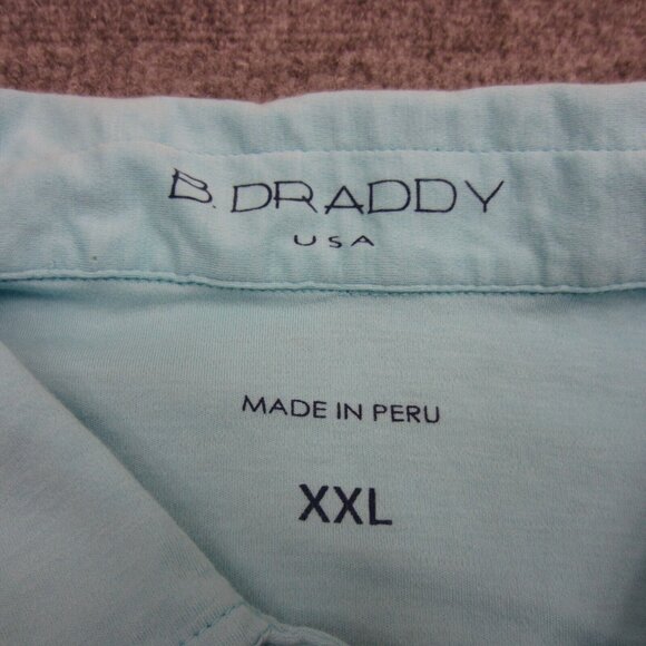 B Draddy Polo Shirt Mens 2XL Sky Blue Pima Cotton Golf Performance XXL - Picture 6 of 10